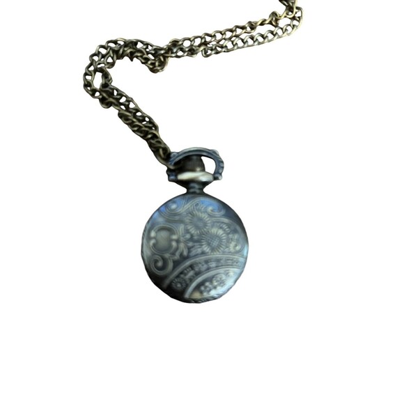 Vintage Owl Watch Chain Necklace Steampunk Retro Bronze Tone Enamel Quartz 32" - Picture 4 of 4